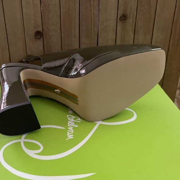 Sam Edelman Square Toe Alpn Green Patent Pumps - Picture 4 of 7